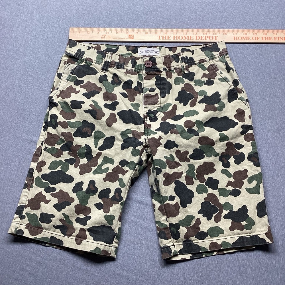 Men's Bellfield Camo Shorts 32R Cargo Designed In Britain